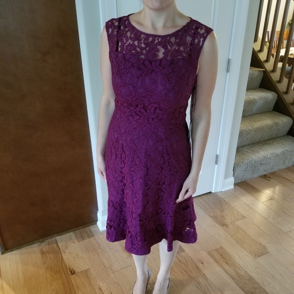 Adrianna Papell Dresses & Skirts - NEW Adrianna Papell sz 8 Berry Lace Dress